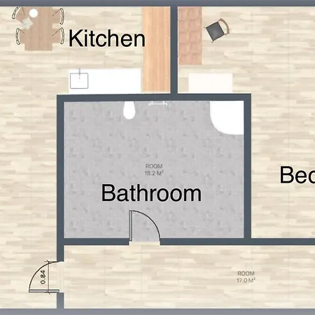 2-zimmer 57m² Mit King Size Bett Und Kueche アパート ミュンスター