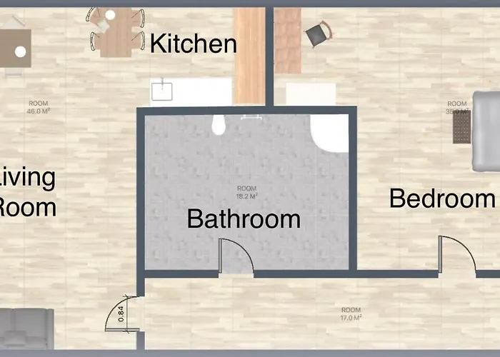 2-zimmer 57m² Mit King Size Bett Und Kueche Lejlighed Münster